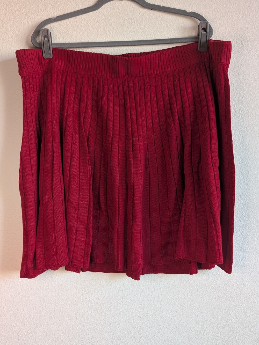 torrid Red Ribbed Pleated Skater Skirt